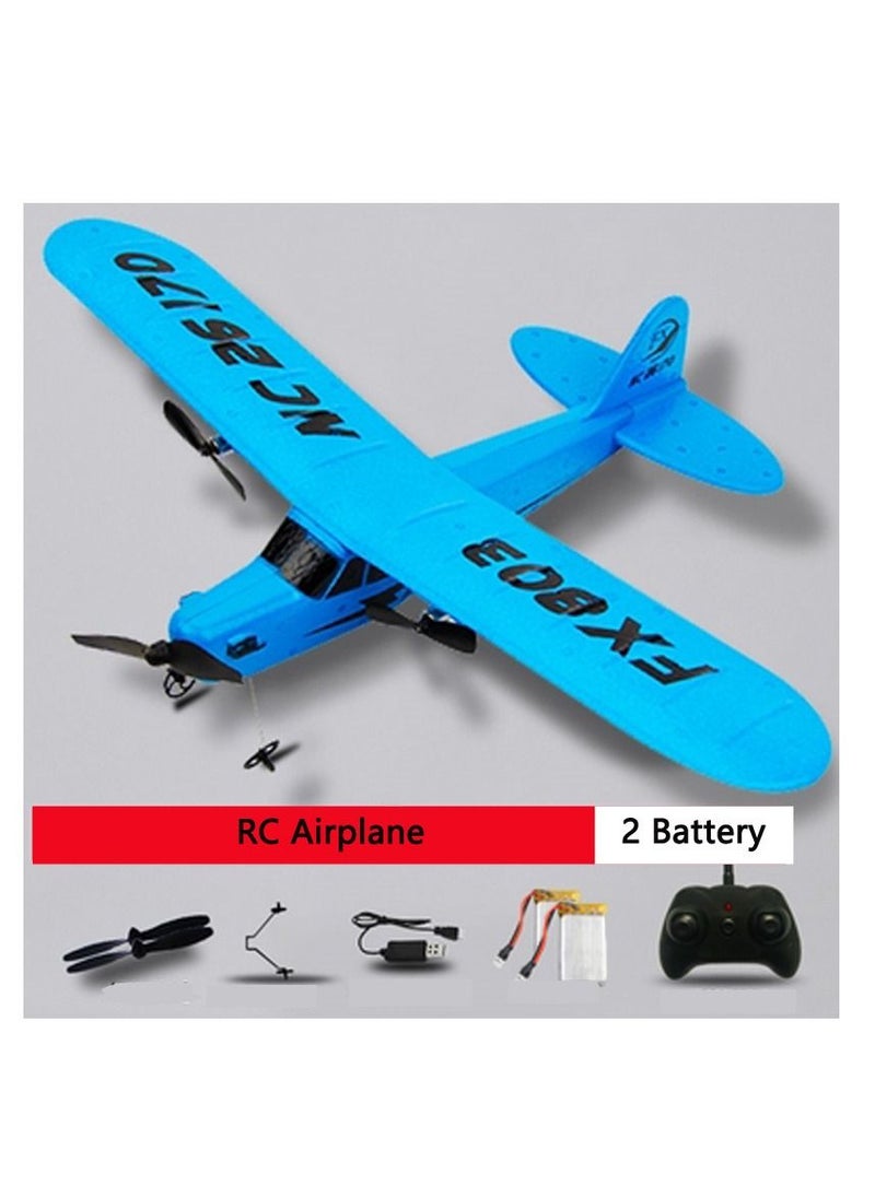 AROAQ DIY RC Plane Toy 803 blue 2 battery Remote Control Airplane DIY Fixed Wing Aircraft  - Image 1