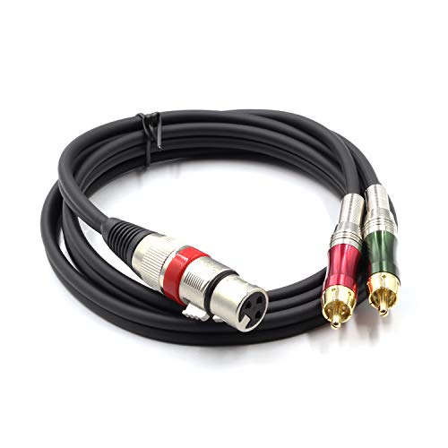 SiYear XLR Female to 2 x Phono RCA Plug Adapter Y Splitter Patch Cable, XLR Female 3 Pin to Dual RCA Male Plug Stereo Audio Cable Connector(1.5 M/5FT) - Image 3