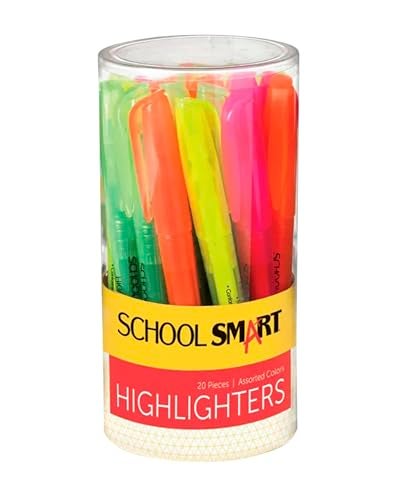 School Smart Chisel Tip Highlighters- Assorted Colors, 4.5 H x 6.7 L x 3.2 W, Pack of 20 - Image 5