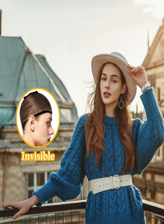 شبكة شعر LuckyOpt، قطعتان من غطاء الشعر المستعار الشبكي المصنوع يدويًا للنساء والرجال، غطاء شعر مستعار شبكي قابل لإعادة الاستخدام للشعر الطويل والقصير، غطاء شعر مستعار داخلي لتغطية الشعر الحقيقي ومنع تساقطه (أسود، قطعتان) - Image 5