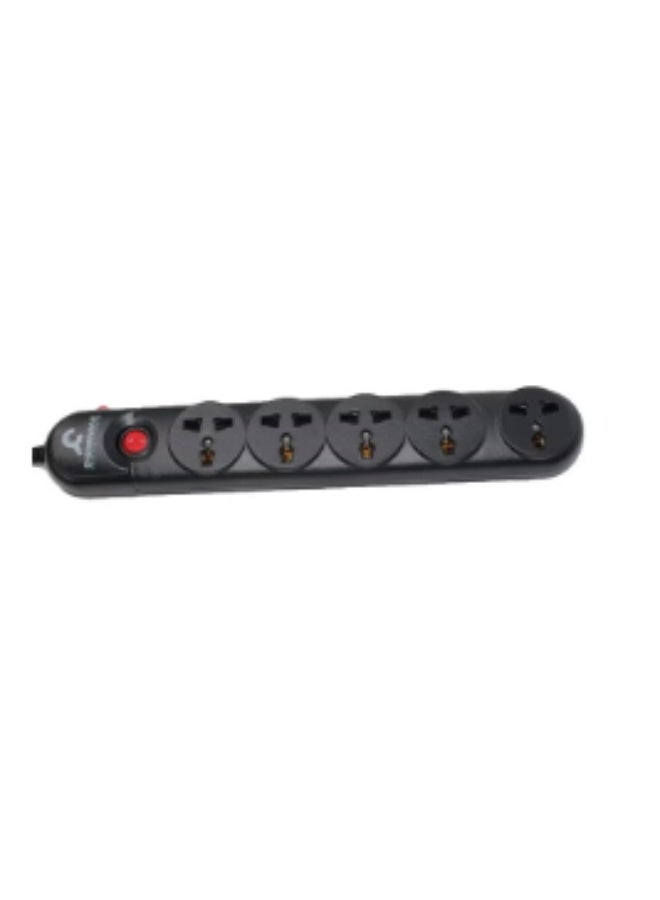 System Max 5-Outlet Black Power Strip
