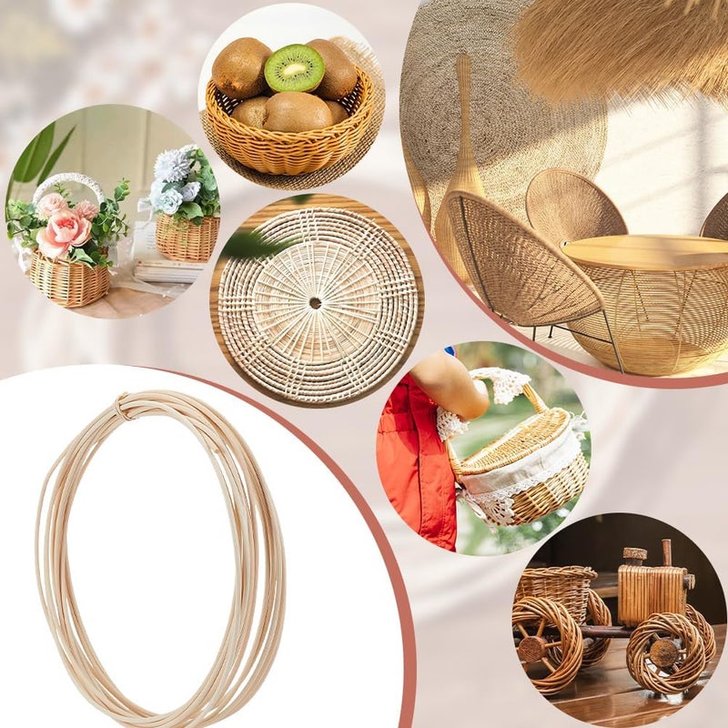 AHANDMAKER Basket Weaving Round Rattan for Basket Furniture Making Chair Weaving Repairing DIY Craft - Image 5