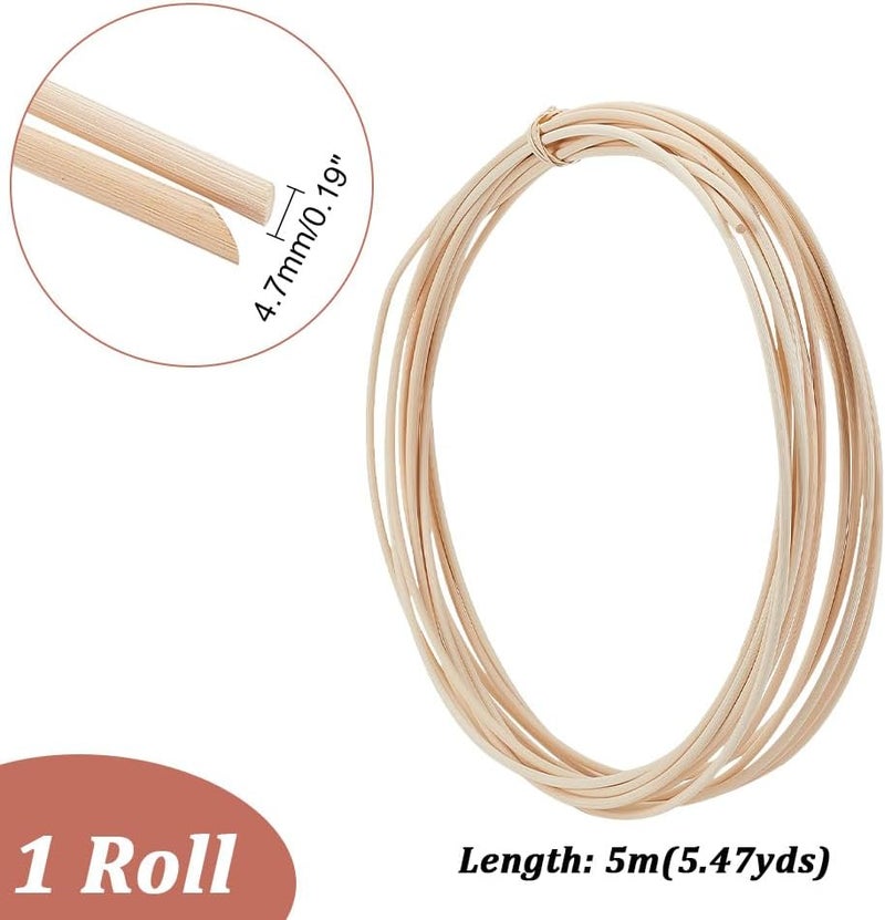 AHANDMAKER Basket Weaving Round Rattan for Basket Furniture Making Chair Weaving Repairing DIY Craft - Image 1