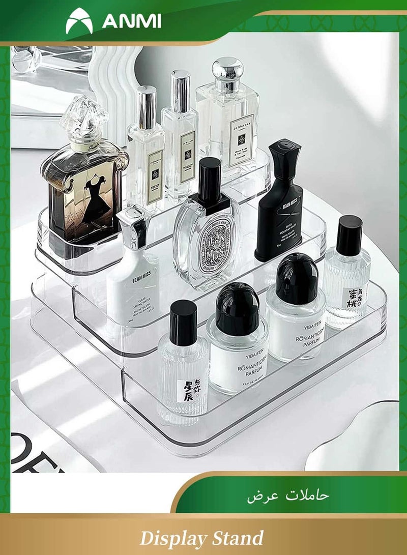 Anmi 1 Pcs Display Stands, Home Decor Display Risers, Perfume Cosmetics Organizer, Lotion Skincare Stand, Spice Holder, Sturdy Clear Rack For Kitchen Bathroom Countertop Cabinet Storage - Image 1