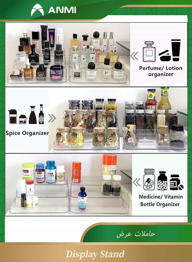 Anmi 1 Pcs Display Stands, Home Decor Display Risers, Perfume Cosmetics Organizer, Lotion Skincare Stand, Spice Holder, Sturdy Clear Rack For Kitchen Bathroom Countertop Cabinet Storage - Image 4