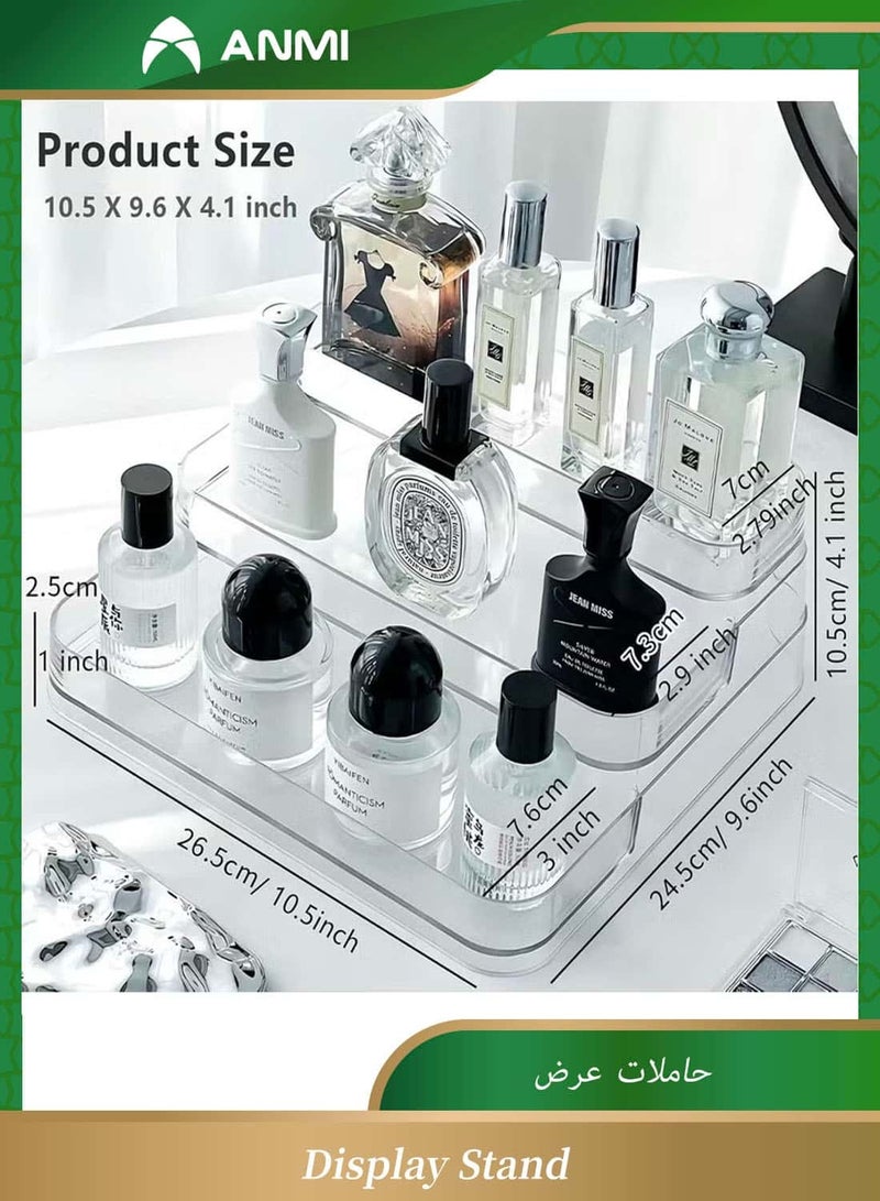 Anmi 1 Pcs Display Stands, Home Decor Display Risers, Perfume Cosmetics Organizer, Lotion Skincare Stand, Spice Holder, Sturdy Clear Rack For Kitchen Bathroom Countertop Cabinet Storage - Image 2