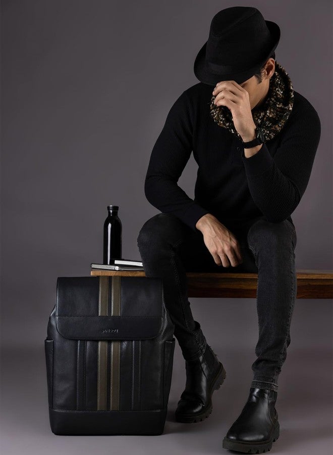 MAI SOLI Alpha Genuine Leather Black Large Backpack - Image 2