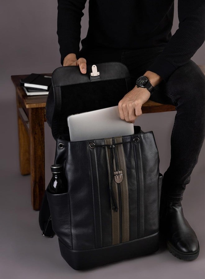 MAI SOLI Alpha Genuine Leather Black Large Backpack - Image 5