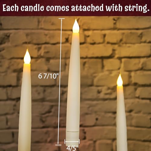 ORIENTAL CHERRY Halloween Decorations - Floating Candles with Wand - 12 Pcs Magic Flickering Warm Light Flameless Floating LED Candle Christmas Decor - Stocking Stuffers for Indoor Classroom Bedroom Party - Image 3