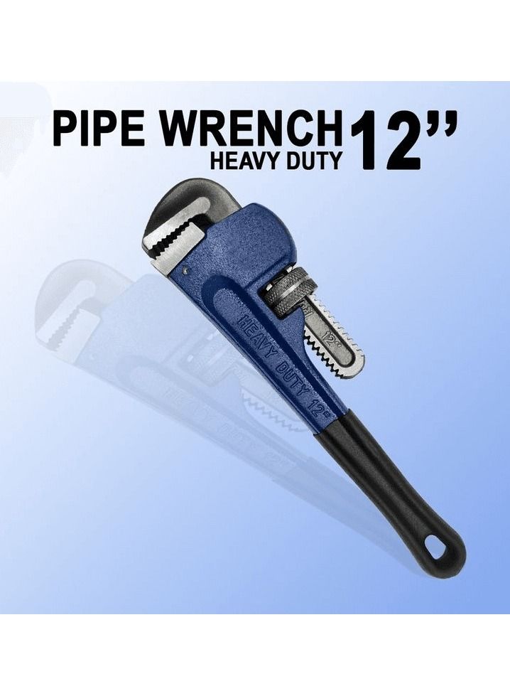 Pipe Wrench Heavy Duty 12Inch Forged Steel Head Strong Iron Handle Pipe Wrench 1 Piece - Image 1