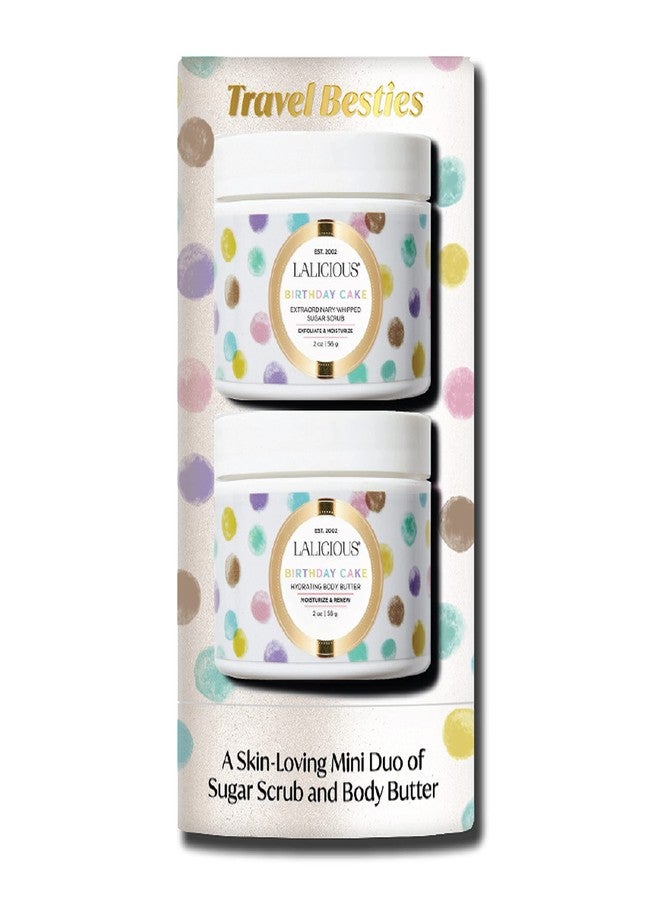 LALICIOUS Travel Besties Birthday Cake (Scrub Scrub 2oz & Body Butter 2oz) - Image 1