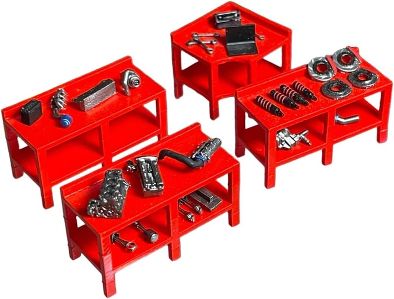 Miniature Garage Model 1/64 Scale Workshop Tool Model Kit Scene Accessories Made of Lightweight PP for Collectibles and Craft Projects, Style A - Image 1