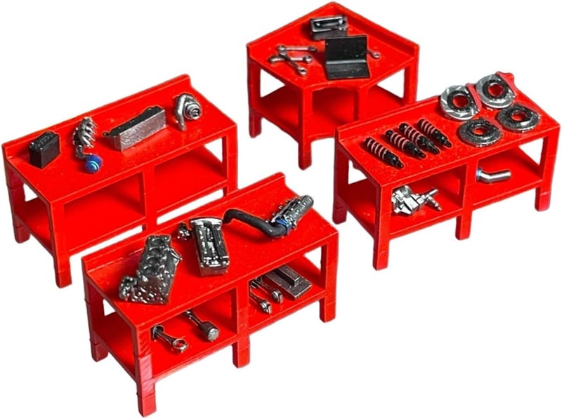 Miniature Garage Model 1/64 Scale Workshop Tool Model Kit Scene Accessories Made of Lightweight PP for Collectibles and Craft Projects, Style A - Image 5