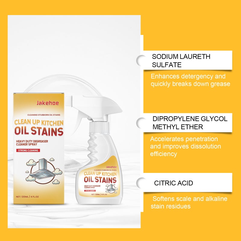 Jakehoe Oil Stain Removal Cleaning Spray For Cleaning Kitchen Utensils, Removing Grease Stains From Stoves And Range Hoods, Universal Use - Image 5
