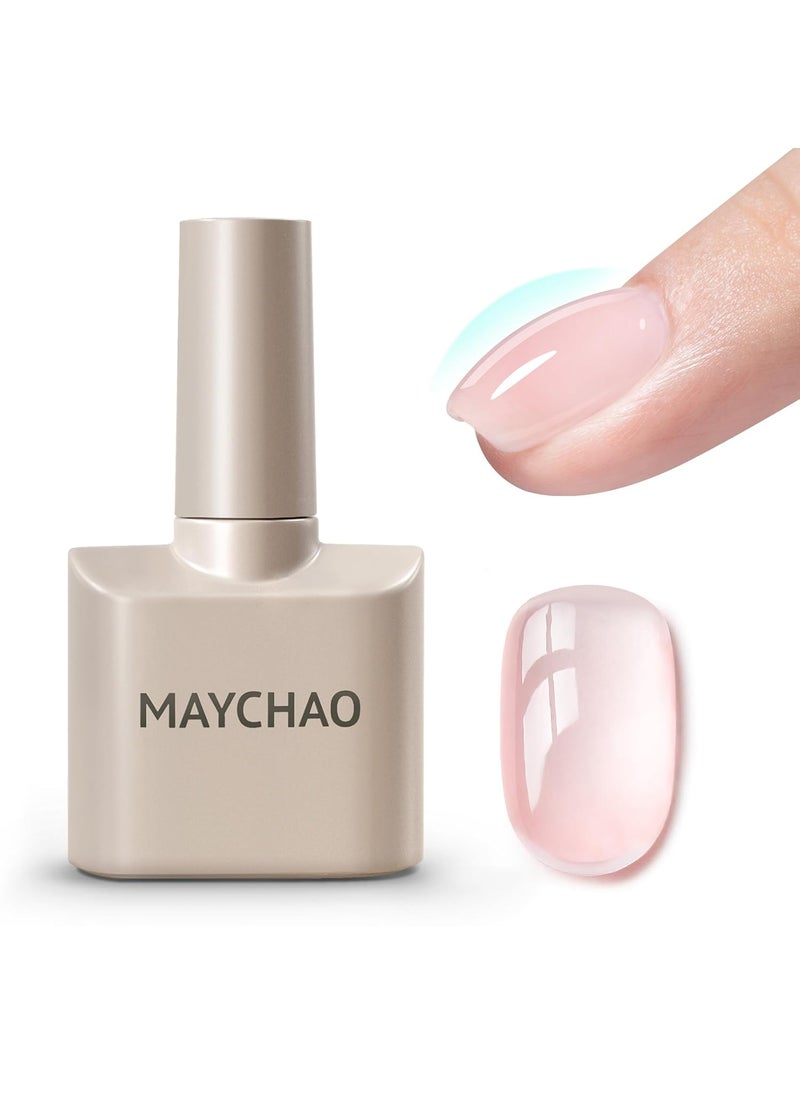 MAYCHAO - MAYCHAO 15ML Clearly Pink Builder Nail Gel 7 in 1 Clear Pink Builder Strengthener Gel Nail Polish for Nail Extension, Hard Gel Builder Base Gel Rhinestone for Valtines Home Manicure, 0.5 OZ-05 - Image 1