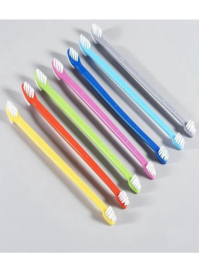VWONST Dog Toothbrush Set, 14-Pack, Long Handle Dual Head, Soft Bristles, Multi-Color