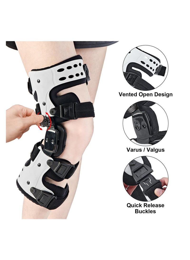 Excefore - OA Unloader Knee Brace, Osteoarthritis Adjustable ROM Stabilizing Protection, Knee Brace for Osteoarthritis, Arthritis Pain, Cartilage Repair, Bone on Bone Knee Joint Pain (Right White) - Image 1