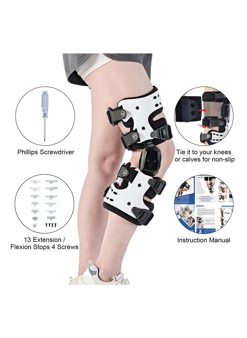 Excefore - OA Unloader Knee Brace, Osteoarthritis Adjustable ROM Stabilizing Protection, Knee Brace for Osteoarthritis, Arthritis Pain, Cartilage Repair, Bone on Bone Knee Joint Pain (Right White) - Image 1