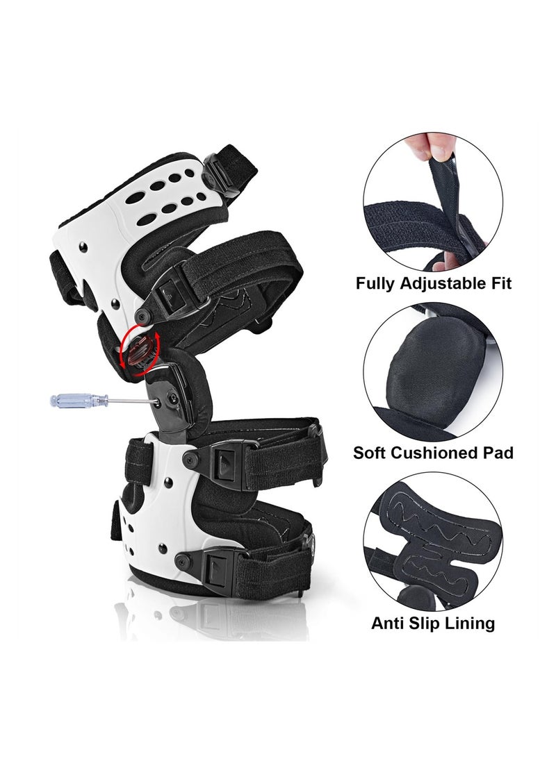 Excefore - OA Unloader Knee Brace, Osteoarthritis Adjustable ROM Stabilizing Protection, Knee Brace for Osteoarthritis, Arthritis Pain, Cartilage Repair, Bone on Bone Knee Joint Pain (Right White) - Image 1