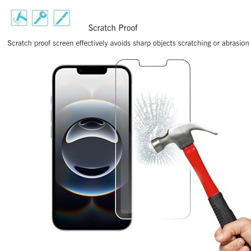 Ailun Screen Protector for iPhone 16e / iPhone 14 / iPhone 13 / iPhone 13 Pro [6.1 Inch] Display 3 Pack Tempered Glass, Case Friendly [Not for iPhone 16 6.1 Inch] - Image 3