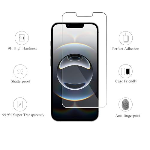 Ailun Screen Protector for iPhone 16e / iPhone 14 / iPhone 13 / iPhone 13 Pro [6.1 Inch] Display 3 Pack Tempered Glass, Case Friendly [Not for iPhone 16 6.1 Inch] - Image 2