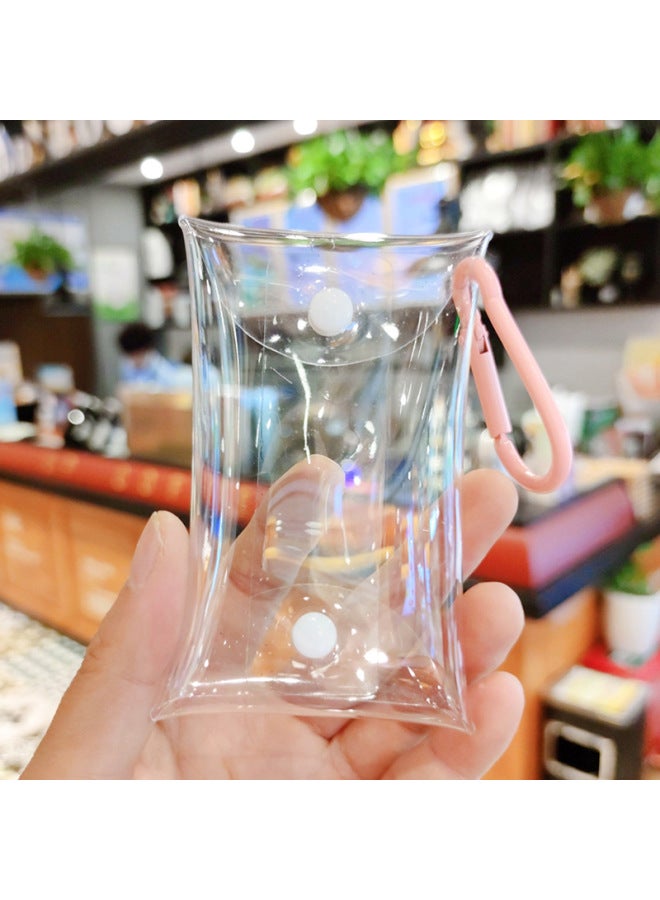 Waler Bag PVC Blind Box Cartoon Doll Bag Transparent Coin Purse Key Bag Headset Lipstick Jewelry Storage Bag Buckle-Color:sapphire Blue Buckle Transparent Bag-Dimensions:10.5*16cm