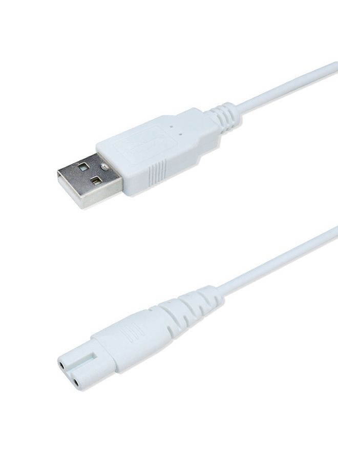 HuHa 1.25m For Shaver / Water Refill Device USB TTo 8-Figure Tail Charging Cable Power Cord(White) - Image 1