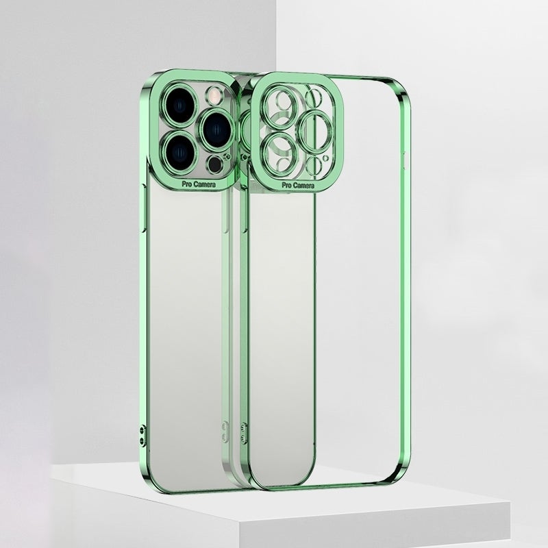 HuHa Protective Cover For iPhone 14 Pro Electroplating High Transparent TPU Phone Case(Green) - Image 1