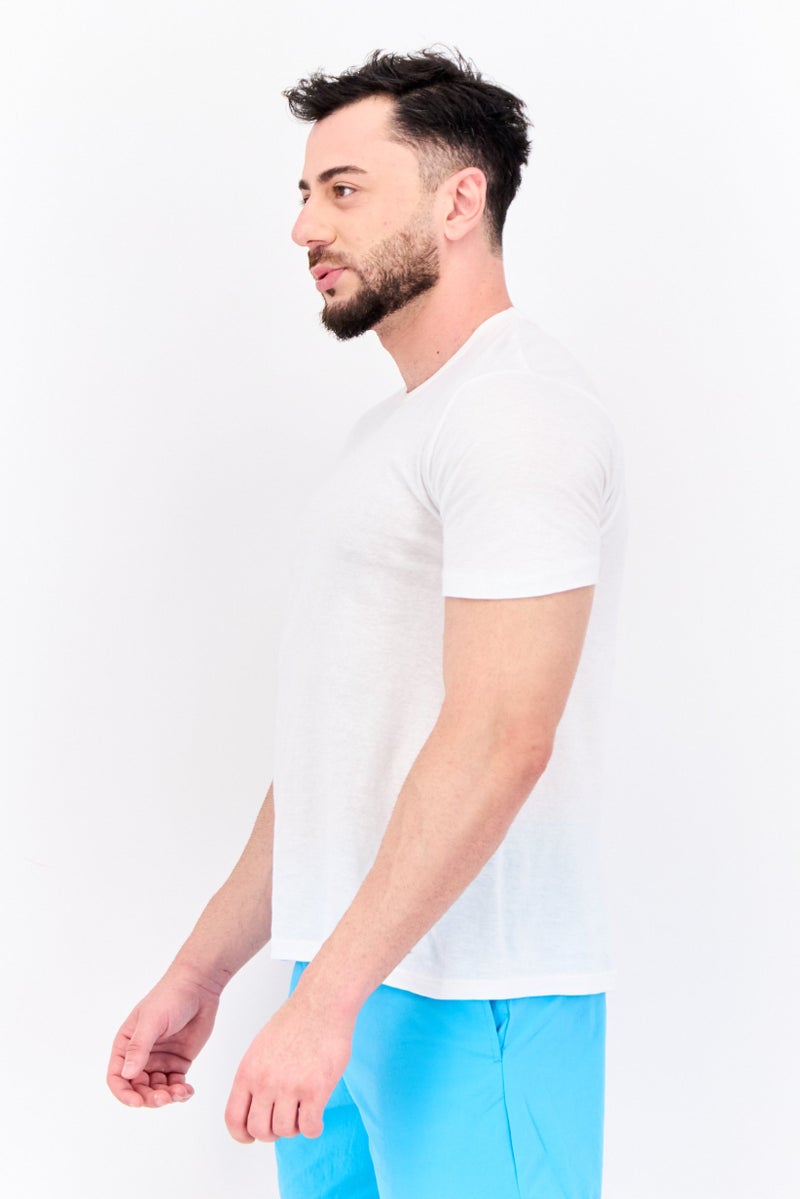 Reaction by Kenneth Cole Men 3 Pieces Crew Neck Short Sleeve Brand Logo Undershirt, White - Image 2