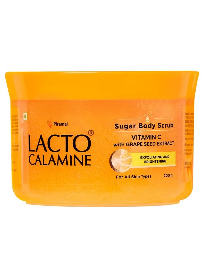 لاكتو كلامين مقشر الجسم بالسكر وفيتامين سي | 200 جرام | مقشر لطيف للجسم | مقشر للجسم لبشرة صافية وصحية ومتوهجة | فيتامين سي، مستخلص السكر وبذور العنب يزيل الخلايا السمراء والجلد الميت - Image 1