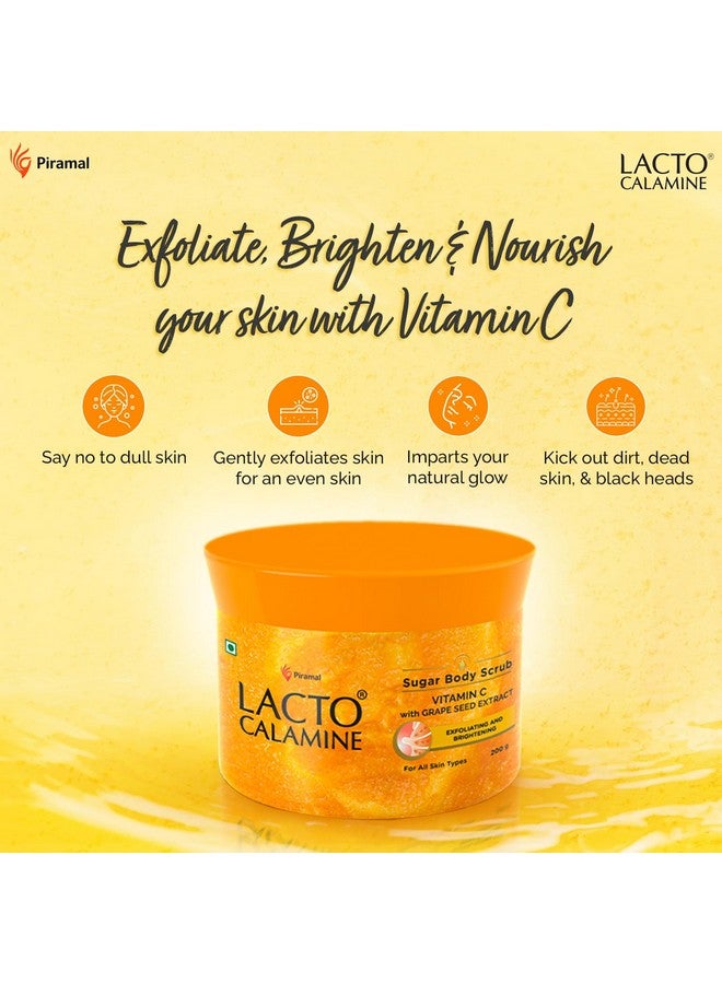لاكتو كلامين مقشر الجسم بالسكر وفيتامين سي | 200 جرام | مقشر لطيف للجسم | مقشر للجسم لبشرة صافية وصحية ومتوهجة | فيتامين سي، مستخلص السكر وبذور العنب يزيل الخلايا السمراء والجلد الميت - Image 3