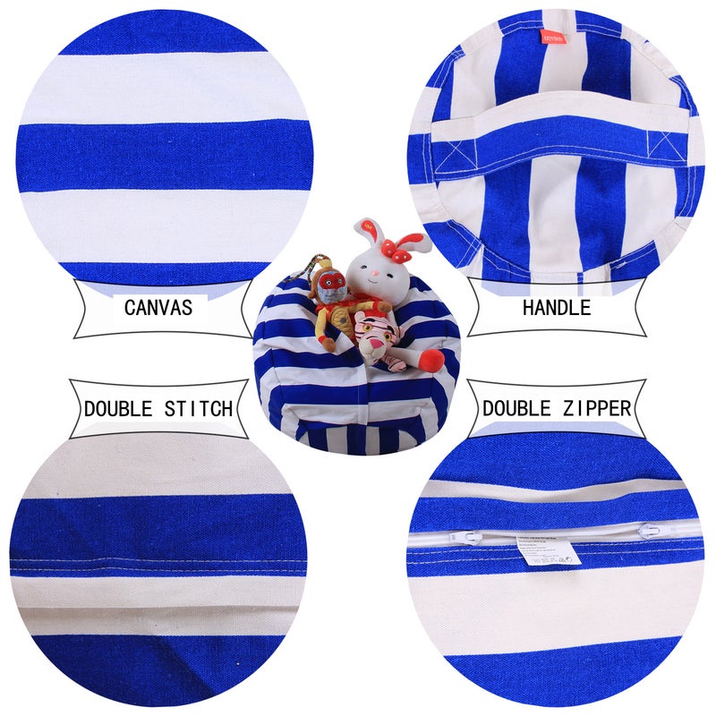 Children'S Plush Toy Storage Bag, Children'S Home Large-Capacity Canvas Bean Bag, Bean Bag, Quilt Storage, Supply - Image 4