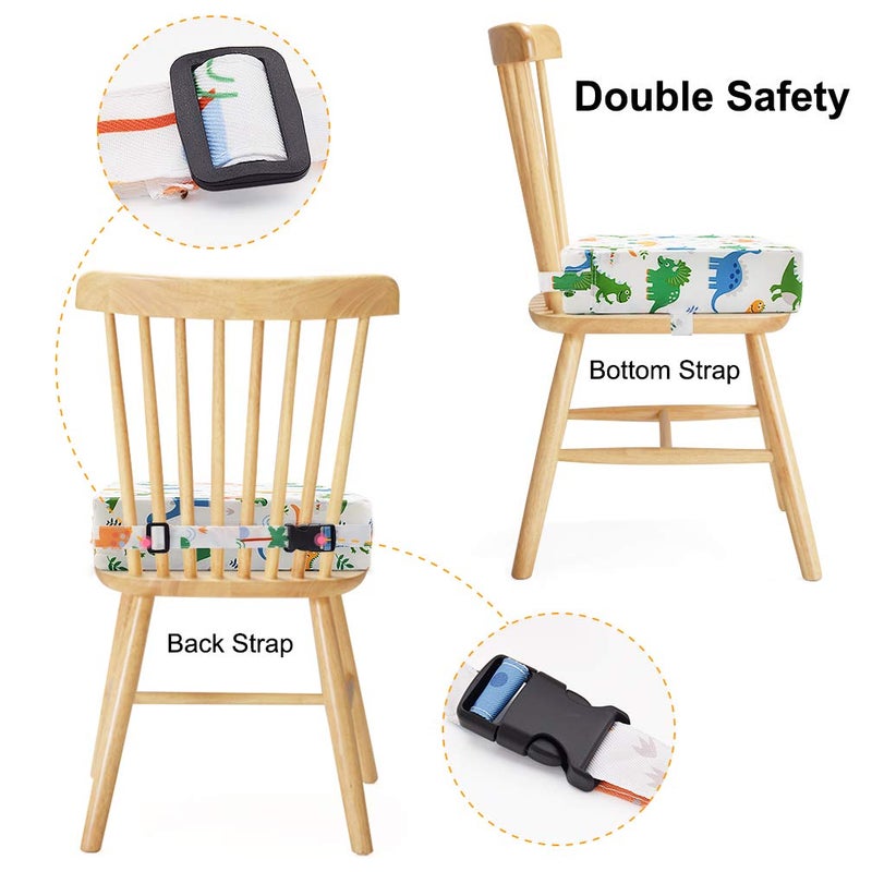SUNMALL Dining Chair Heightening Cushion Portable Dismountable Adjustable Highchair Booster for Baby Toddler Kids Infant Washable Thick Chair Seat Pad Mat (White) - Image 5