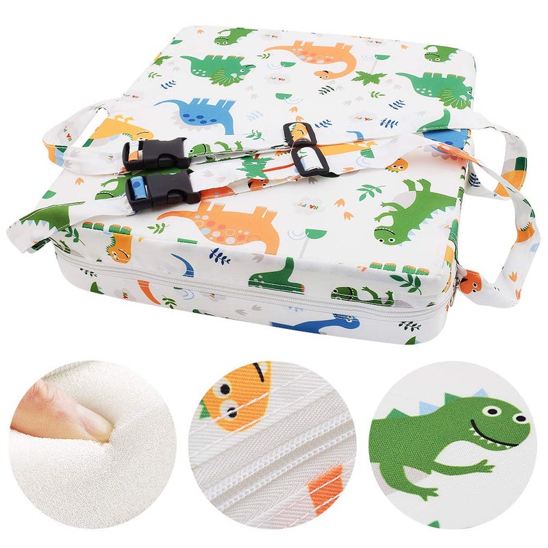 SUNMALL Dining Chair Heightening Cushion Portable Dismountable Adjustable Highchair Booster for Baby Toddler Kids Infant Washable Thick Chair Seat Pad Mat (White) - Image 3