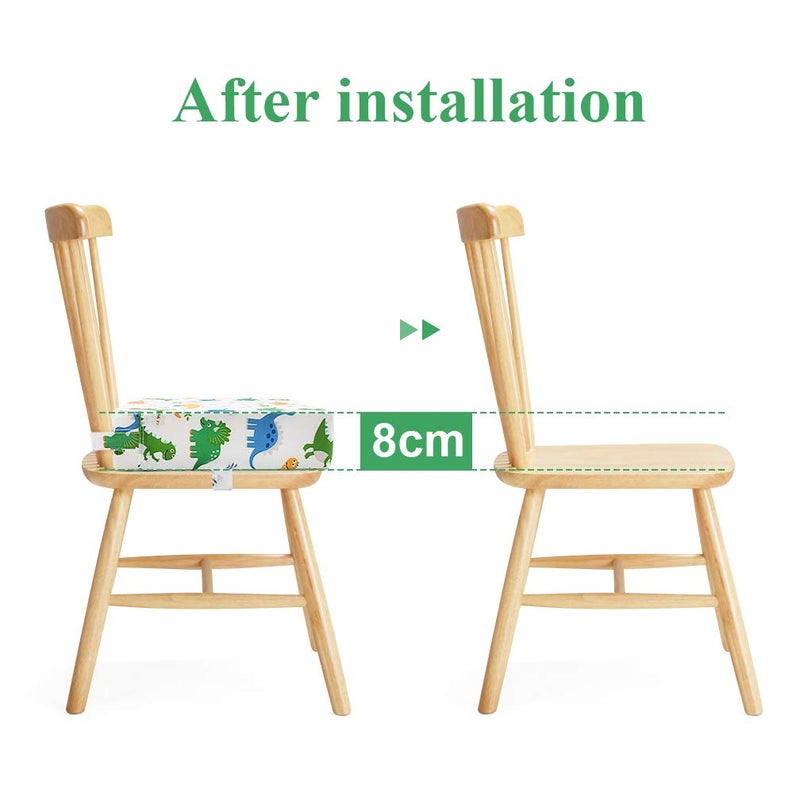 SUNMALL Dining Chair Heightening Cushion Portable Dismountable Adjustable Highchair Booster for Baby Toddler Kids Infant Washable Thick Chair Seat Pad Mat (White) - Image 2