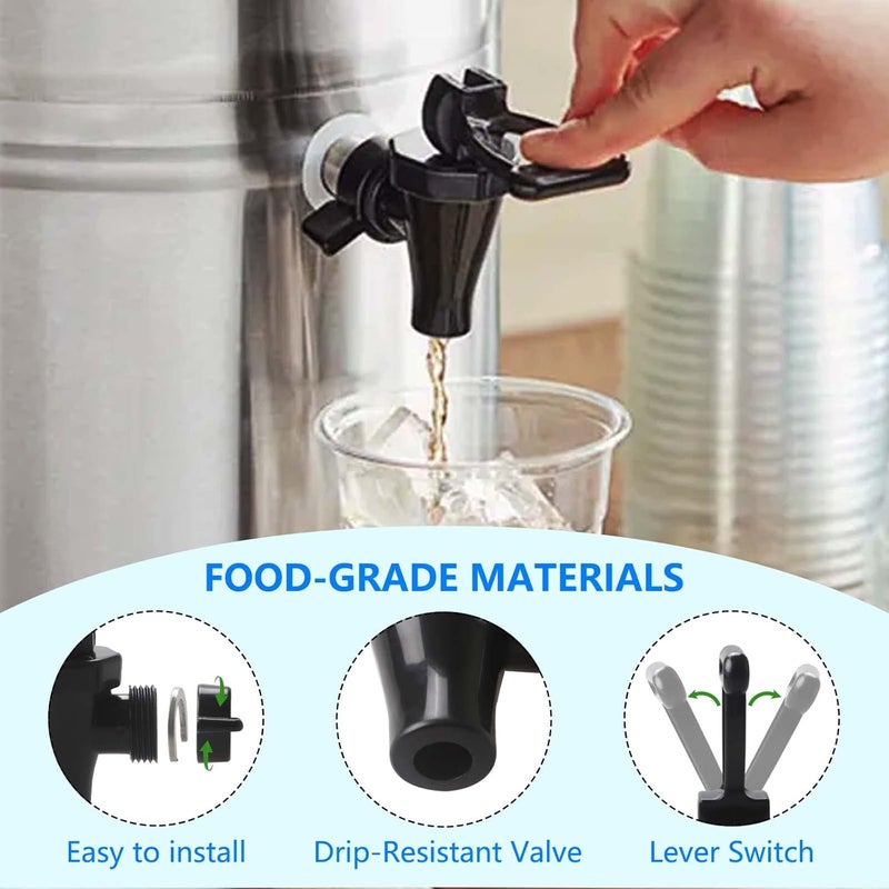 MUGLIO 2 Pack 03260.0002 Replacement Faucet Kit for Tea Dispenser Reusable Spigot for Tea Urn with 2 Wing Nut and 2 C-Ring by - Image 2