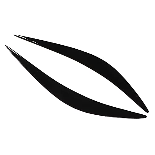 Camrusic Glossy Black Headlight Cover Eye lid Eyebrows, Pair Headlight Eyelid Headlamp Eyebrow Strip Trim Compatible with Infiniti Q50 2014-2019 - Image 4
