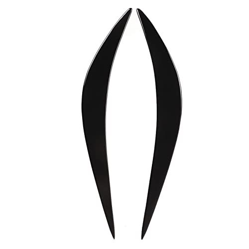 Camrusic Glossy Black Headlight Cover Eye lid Eyebrows, Pair Headlight Eyelid Headlamp Eyebrow Strip Trim Compatible with Infiniti Q50 2014-2019 - Image 5