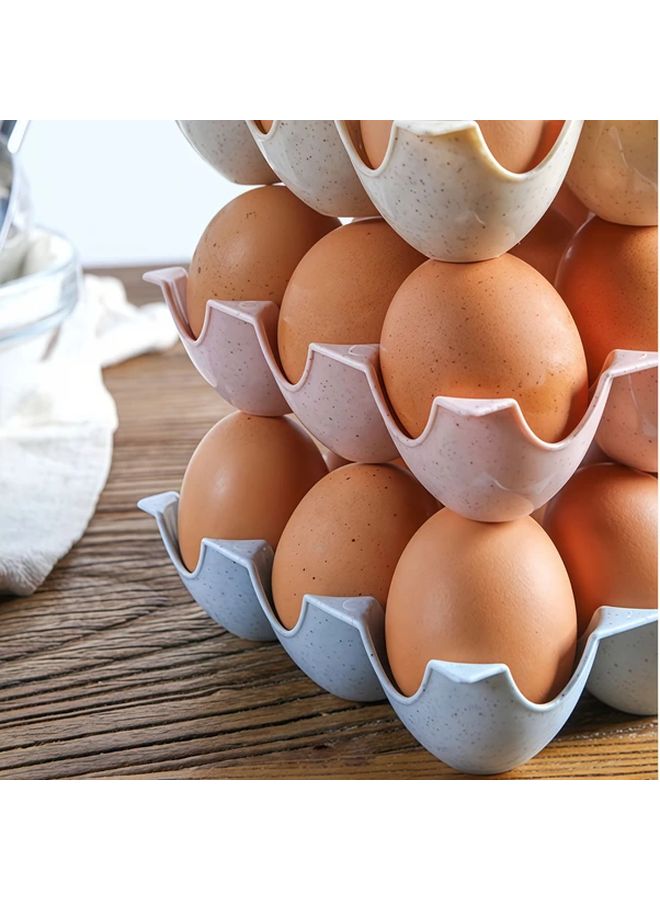 Blue Stackable Egg Storage Box Set 2pcs Detachable Kitchen Ice Trays Organizer - Image 3