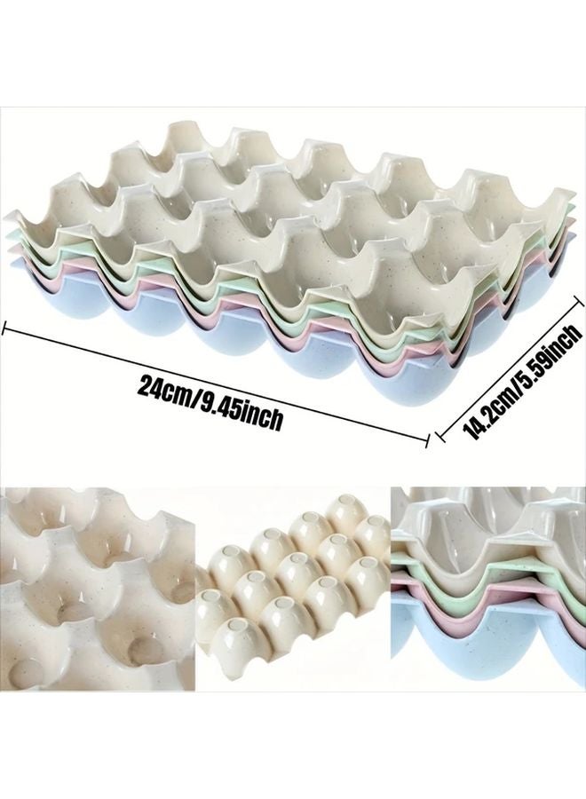 Blue Stackable Egg Storage Box Set 2pcs Detachable Kitchen Ice Trays Organizer - Image 4