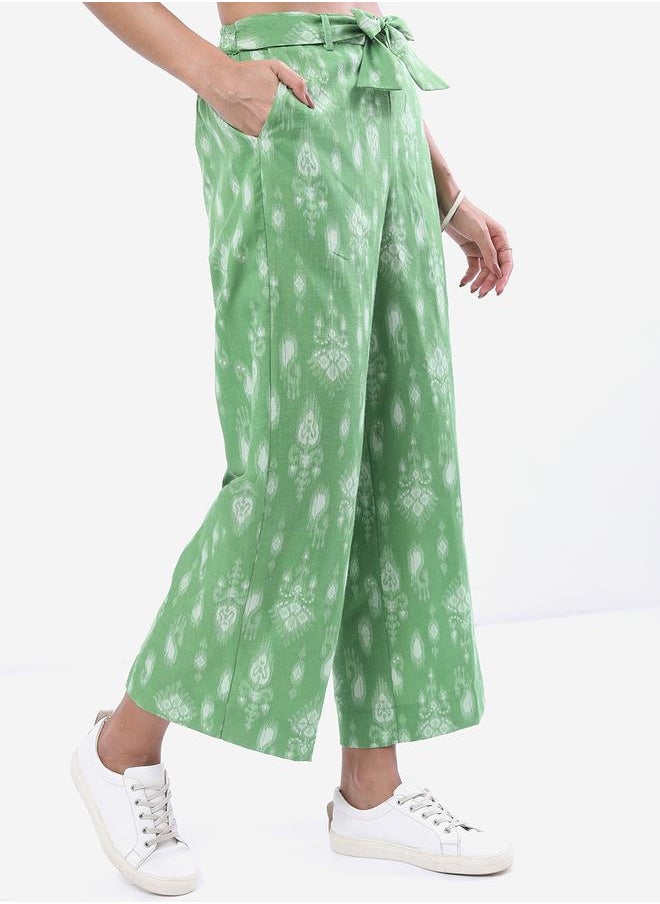Vishudh - Women Green Paisley Printed Straight Fit Palazzos by Styli - Image 1