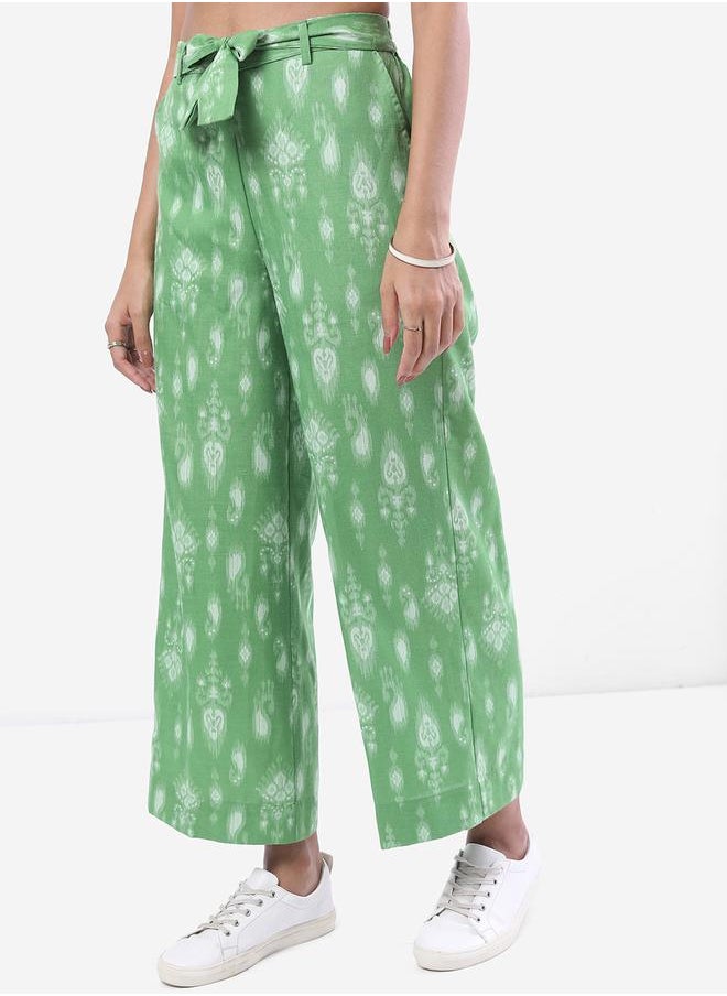 Vishudh - Women Green Paisley Printed Straight Fit Palazzos by Styli - Image 1
