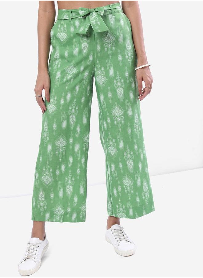 Vishudh - Women Green Paisley Printed Straight Fit Palazzos by Styli - Image 1