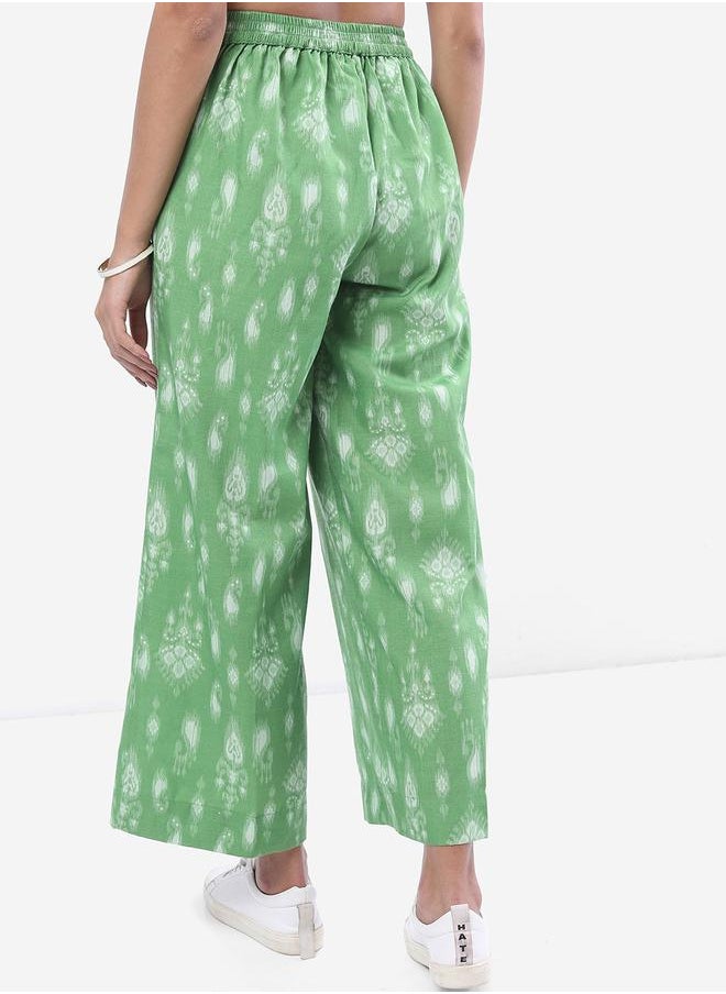 Vishudh - Women Green Paisley Printed Straight Fit Palazzos by Styli - Image 1