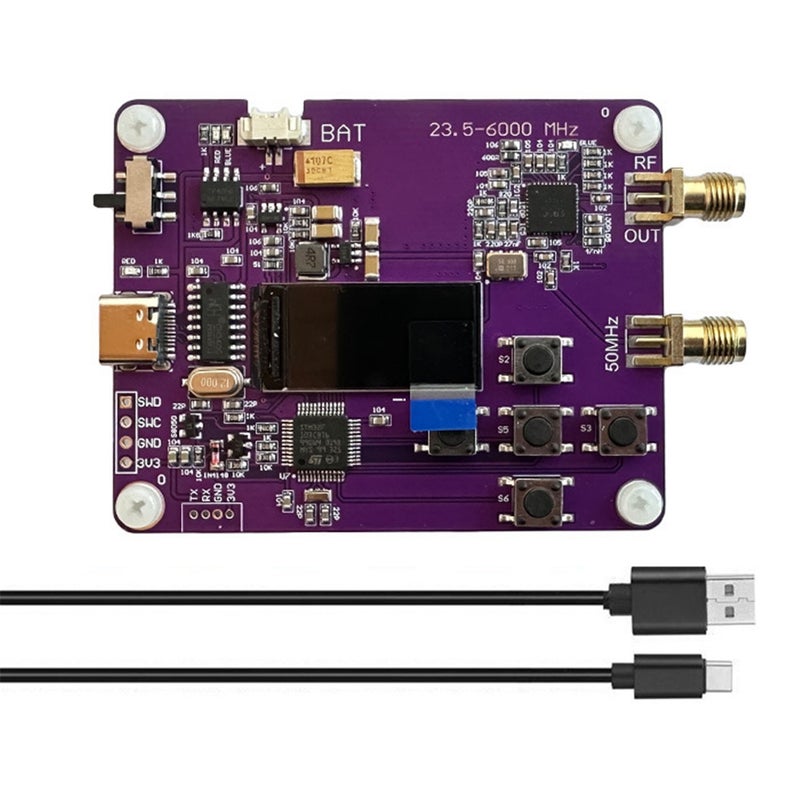 6GHz RF Signal Generator 23.5MHZ-6000MHz Push button version oled screen display HMC833 - Image 1
