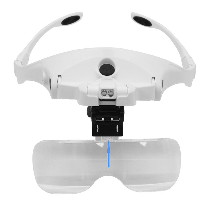 5 Lens 1.0X-3.5X Adjustable Bracket Headband Glasses Magnifier Loupe with 2 LED Lights and USB Charge Goggles Magnifying Tool Rechargeable LED Magnifying Glasses - Image 5