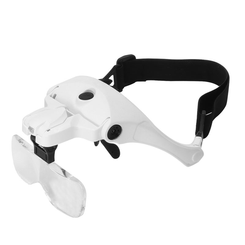 5 Lens 1.0X-3.5X Adjustable Bracket Headband Glasses Magnifier Loupe with 2 LED Lights and USB Charge Goggles Magnifying Tool Rechargeable LED Magnifying Glasses - Image 1