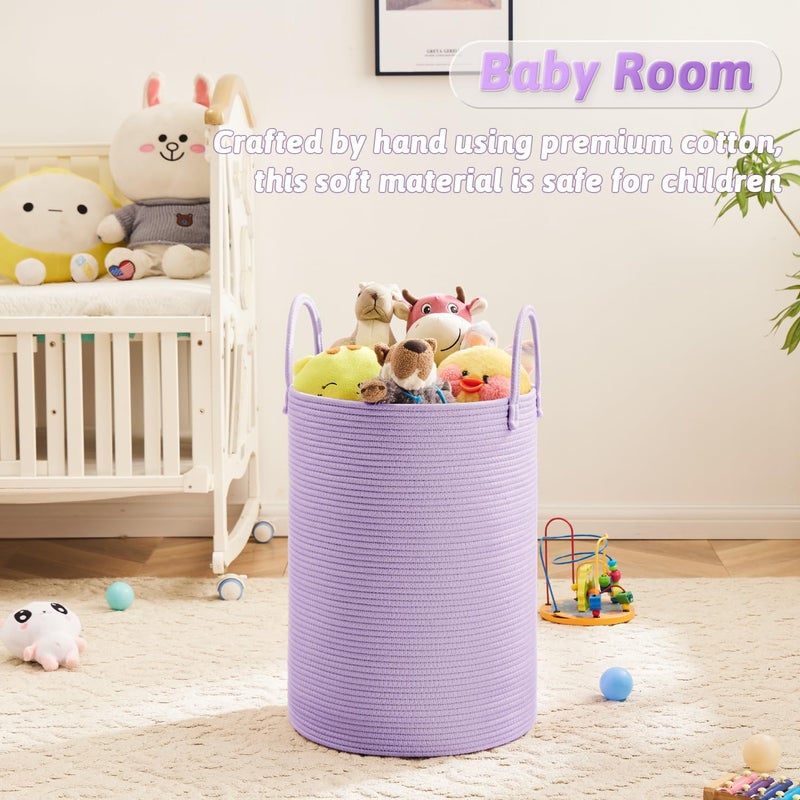 Artfeel Laundry Basket,Woven Cotton Rope Laundry Hamper,60L for Decorative Storage of Dirty Clothes,Toys and Blankets in Bathroom,Baby Room and Living Room - Image 4