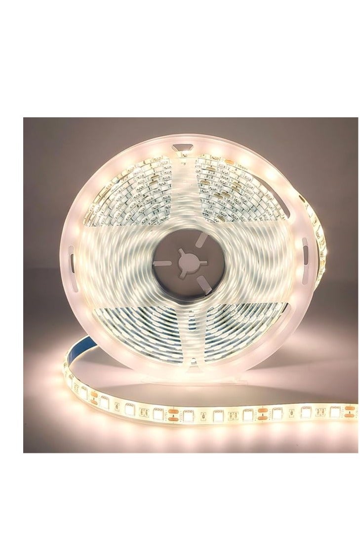 شريط إضاءة LED أبيض دافئ 12 فولت من iNextStation، 16.4 قدم/5 أمتار، 300 مصباح LED SMD5050 مرن وقابل للقطع لغرفة النوم والمنزل والمطبخ والبار وديكور المهرجانات (بدون قابس طاقة) - Image 2