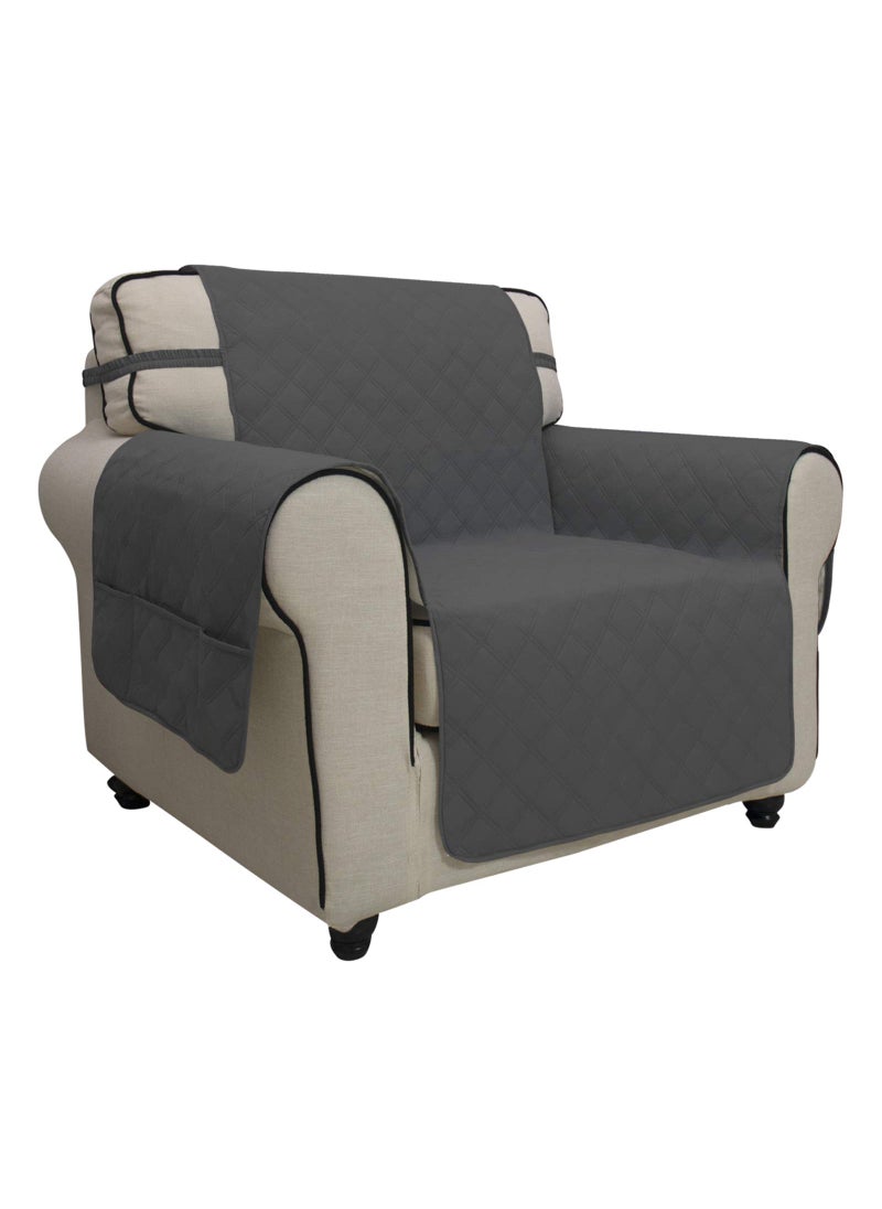 Easy-Going EasyGoing Sofa Slipcover Chair Cover Waterproof Couch Cover Washable Sofa Cover NonSlip Fabric Furniture Protector with Pocket for Pets Covers Pets Kids Children Dog Cat Chair Dark Gray 